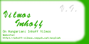 vilmos inhoff business card